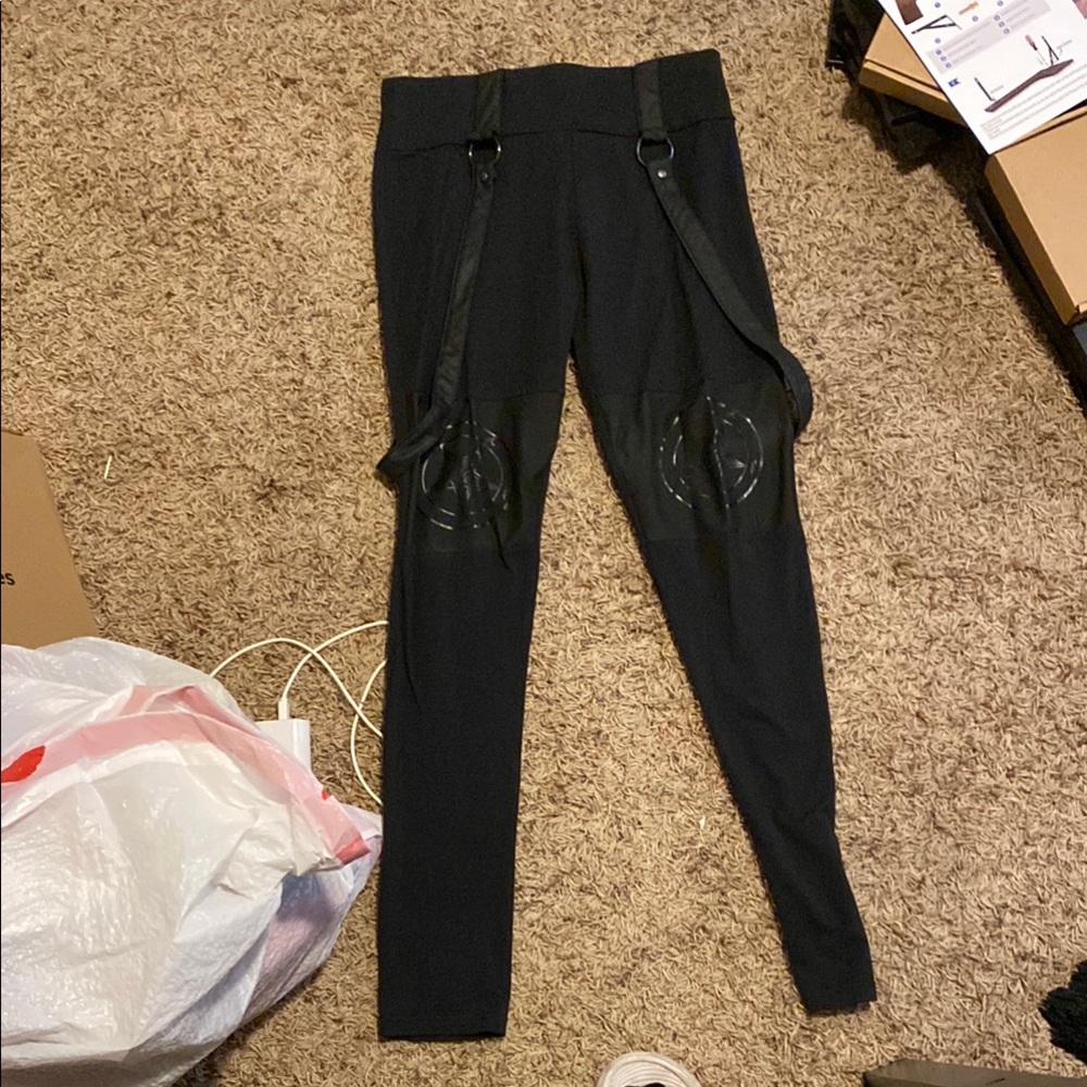 Killstar Black Leggings with Straps
